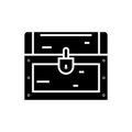 Dower chest icon, vector illustration, black sign on isolated background