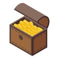 Dower chest icon isometric vector. Treasure box