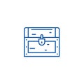 Dower chest line icon concept. Dower chest flat vector symbol, sign, outline illustration.