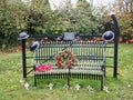 DOWLAND VILLAGE, DEVON, ENGLAND - NOVEMBER 16TH 2022: Remembrance memorial outside small village church in mid Devon, UK