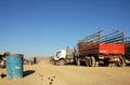 A truck stop with local vehicles in Dowlatyar, Ghor Province, Afghanistan
