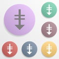 Down arrow badge color set icon. Simple glyph, flat vector of web icons for ui and ux, website or mobile application Royalty Free Stock Photo