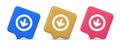 Down arrow circle frame button web interface pointer navigation app 3d realistic speech bubble icon