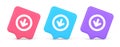 Down arrow circle frame button web interface pointer navigation app 3d realistic speech bubble icon