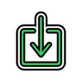 down arrow data loading color icon vector illustration Royalty Free Stock Photo