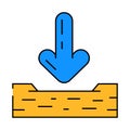 down arrow data loading icon color illustration Royalty Free Stock Photo