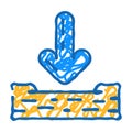 down arrow data loading icon doodle illustration