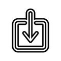 down arrow data loading line icon vector illustration Royalty Free Stock Photo