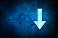 Down arrow icon abstract blue background illustration design Royalty Free Stock Photo