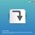 Down Arrow Icon - Blue Sticker button Royalty Free Stock Photo