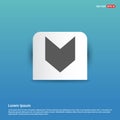 Down Arrow Icon - Blue Sticker button Royalty Free Stock Photo