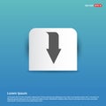 Down Arrow Icon - Blue Sticker button Royalty Free Stock Photo