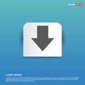 Down Arrow Icon - Blue Sticker button Royalty Free Stock Photo