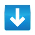 Down arrow icon shiny blue square button Royalty Free Stock Photo