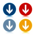 Down arrow icon trendy flat round buttons set illustration design Royalty Free Stock Photo