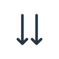 down arrow icon vector from arrows concept. Thin line illustration of down arrow editable stroke. down arrow linear sign for use Royalty Free Stock Photo