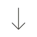 Down arrow icon vector. Line downgrade symbol. Royalty Free Stock Photo