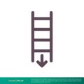 Down Arrow Ladder Icon Vector Logo Template Illustration Design. Vector EPS 10 Royalty Free Stock Photo