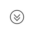 Down arrow Line Icon Design