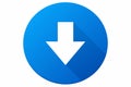 Download icon. Upload button. Load symbol. Round button. Vector