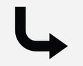 Down Right Under Below Turn Reverse Backout Back Next Previous Path Route Direction Arrow Point Pointer SVG Sign Icon Shape Vector