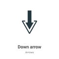 Down arrow vector icon on white background. Flat vector down arrow icon symbol sign from modern arrows collection for mobile Royalty Free Stock Photo