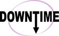 Downtime word text logo Illustration. Royalty Free Stock Photo
