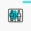 Down, Elevator, Machine, Hotel turquoise highlight circle point Vector icon Royalty Free Stock Photo