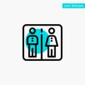 Down, Elevator, Machine, Hotel turquoise highlight circle point Vector icon