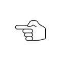 Down, fingers, gesture, hand, swipe, scroll outline icon. Element of simple icon for website, mobile, info graphics. Signs and sym