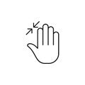 Down, fingers, hand, swipe, three outline icon. Element of simple icon for websites, mobile app, info graphics. Signs and symbols