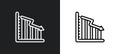down graphic of business stats outline icon in white and black colors. down graphic of business stats flat vector icon from Royalty Free Stock Photo