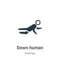 Down human vector icon on white background. Flat vector down human icon symbol sign from modern feelings collection for mobile Royalty Free Stock Photo
