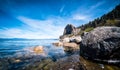 Down on the Level of the Clear Waters of Lake Tahoe California