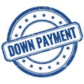 DOWN PAYMENT text on blue grungy round rubber stamp Royalty Free Stock Photo
