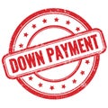 DOWN PAYMENT text on red grungy round rubber stamp Royalty Free Stock Photo
