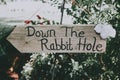 Down the rabbit hole sign Royalty Free Stock Photo