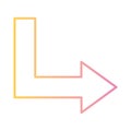 Down and right arrow gradient style icon vector design Royalty Free Stock Photo