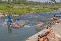 Down by the river Kaveri in Karnataka Royalty Free Stock Photo