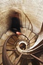 Down spiral stairs