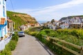 Down a steep road to the villages of Cowbar and Staithes, North Yorkshire Royalty Free Stock Photo