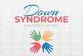 Down Syndrome Awareness Month Colorful Illustration with Hands