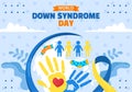 Down Syndrome Day Social Media Background Flat Cartoon Hand Drawn Templates Illustration