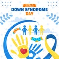 Down Syndrome Day Social Media Illustration Flat Cartoon Hand Drawn Templates Background