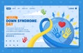 Down Syndrome Day Social Media Landing Page Cartoon Hand Drawn Templates Background Illustration