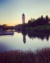 Down town spokane Washington at the river front Royalty Free Stock Photo