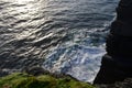 Down View to the Sea from Cliffs of Loop Head Peninsula in Clare, Ireland Royalty Free Stock Photo