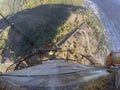 Down view from the top of an industrial chimney Royalty Free Stock Photo