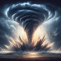 Downburst A powerful localized wind descending from a thunderst Royalty Free Stock Photo