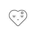 downcast emoji icon. Element of heart emoji for mobile concept and web apps illustration. Thin line icon for website design and